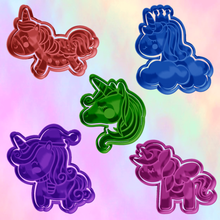 cookie cutter set unicorn fondant cutters streets cookies unocorns pony rainbow animals horse 3d print model - Mito3D