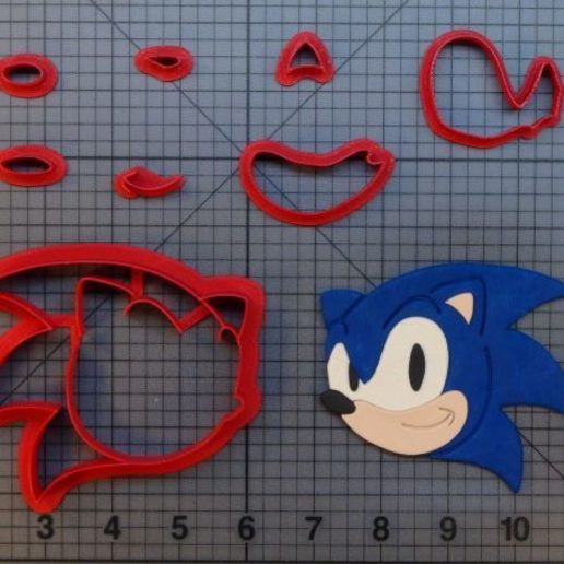 cortador de galletas sonic kit varios cookie american pasado bebé tiburón ping fong 3D print model - Mito3D