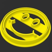cookie cutter stamp - happy face kitchen marker 3d print model - Mito3D