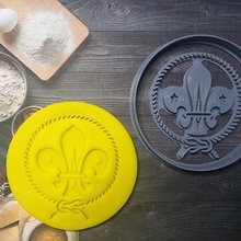 biscotto taglierina francobollo cortador galletas scout emblema 3d print model - Mito3D