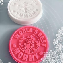 Galleta cortador sello mundos mamá madres día Starbucks galletas arcilla fondant pastel 3d print model - Mito3D