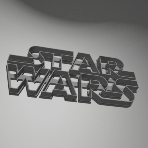 cookie cutter star wars logo 7x15 3D print model - Mito3D