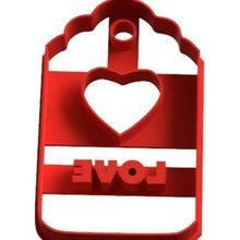 Galleta cortador etiqueta amor san valentin día enamorado cortante dia enamorados 3d print model - Mito3D
