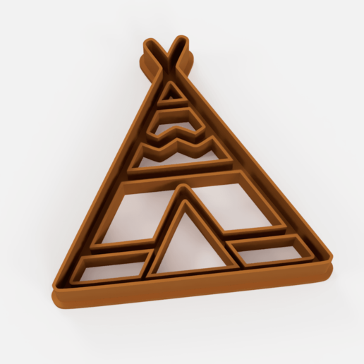 cookie cutter teepee - tool sharp cookiecutter cake cookies porcelain masses whale paste tipi 3D print model - Mito3D