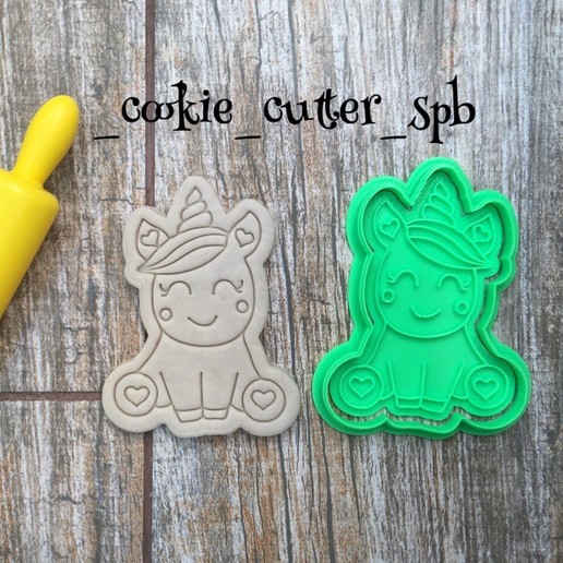 Ausstecher Einhorn-1 home Bäckerei Schimmel Einhorn cutter cookie 3D print model - Mito3D