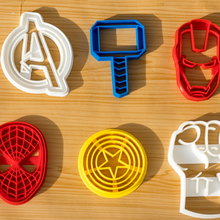 cookie cutters - cutter acengers spiderman hulk thor marvel ironman cap sharp masitas america cut 3d print model - Mito3D