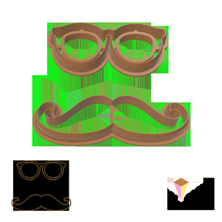 cookie cutters - glasses mustache father's day 3d print model - Mito3D