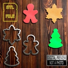cookie cutters - tree snowflake gingerbread arvore floco neve natal navide os christmas cupcake pirulito lollipops pasta americana biscuit sugar paste candys cakes 3d print model - Mito3D