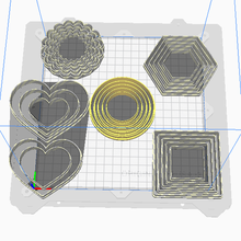 biscoito cortadores básico formas biscoitos cortador formulários círculo quadrado hexágono Masapan 3d print model - Mito3D