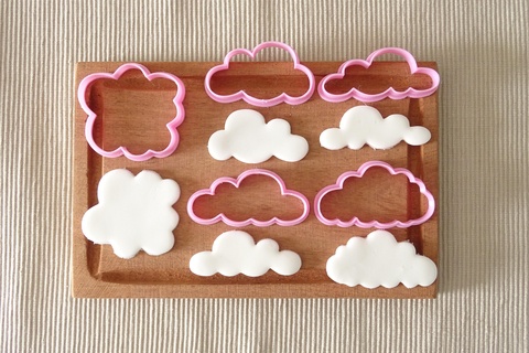 cookie cutters clouds pack cookies cloud 3d print model - Mito3D