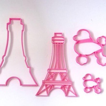 cookie cutters france pack french poodle tower eiffel home sharp cookies cutter 3d print model - Mito3D