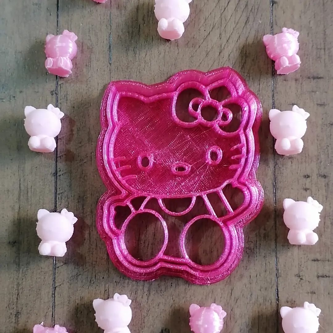 biscotto frese Ciao gattino ciao Kitty gatto taglierina cookiecutter 3D print model - Mito3D