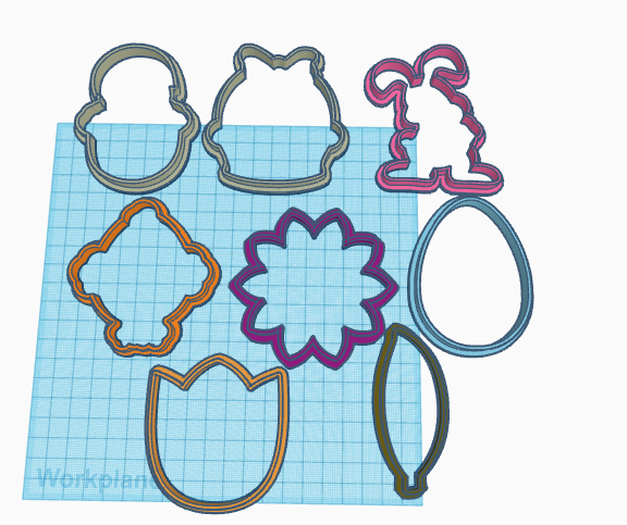 cookie cutters painting easter set cookie cutters painting easter set  3D print model - Mito3D