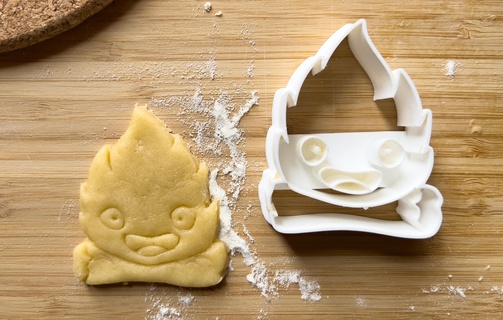 cookie cutters petit beurre shortbread cookies inspired calcifer miyazaki's howl's moving castle - studio ghibli biscuits pastries miyazaki kitchen magic cutter petit-beurre anime filmography character dough inspiration distinctive 3d print model - Mito3D