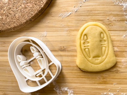 cookie cutters petit beurre shortbread cookies inspired no-face miyazaki's spirited away - studio ghibli cutter chihiro miyazaki biscuits character distinctive iconic shortbreads petit-beurre film cuisine fantasy kitchen 3d print model - Mito3D
