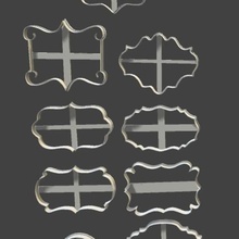 cookie cutters vintage frames cuadros home cortantes galletas name tag cookies 3d print model - Mito3D