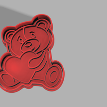 cookie cutting heart bear home valentine's cookies sharp 3d print model - Mito3D