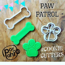 cookie dough cutter paw patrol bone footprint pawpatrol sharp cookies dog 3d print model - Mito3D
