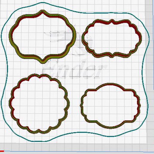 cookie frames - marcos cookies cutters cutter bakery porcelain fondant bakers design cake 3D print model - Mito3D