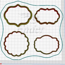 cookie frames - marcos cookies cutters cutter bakery porcelain fondant bakers design cake 3d print model - Mito3D