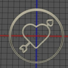 biscuit cœur Flèche Saint Valentin journée fondant l'amour 3d print model - Mito3D