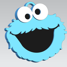 cookie monster keychain art childhood food 3d print model - Mito3D