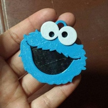 cookie monster jewelry keychains 3d print model - Mito3D