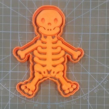 biscuit squelette Halloween morte Coupe coupeur fondant porcelaine argile 3d print model - Mito3D