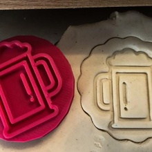 cookie stamp + cutter - beer bake kitchen 3d print model - Mito3D