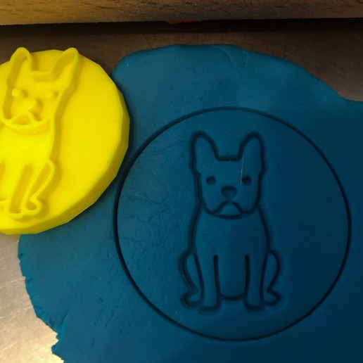 cookie stamp + cutter - boston terrier 1 bake kitchen dog 3D print model - Mito3D