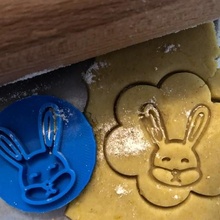 cookie stamp + cutter - bunny bake kitchen easter 3d print model - Mito3D