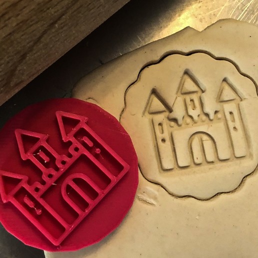 cookie stamp + cutter - castle bake kitchen fairytale 3D print model - Mito3D