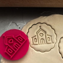 cookie stamp + cutter - church bake kitchen 3d print model - Mito3D