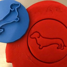 Plätzchen Stempel + Cutter Dackel backen Küche Hund Foxhound 3d print model - Mito3D