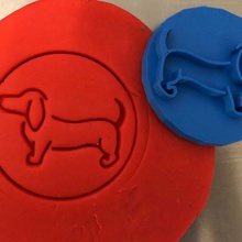 biscuit timbre + coupeur teckel ii cuire cuisine chien courant 3d print model - Mito3D