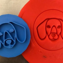 biscuit timbre + coupeur teckel cuire cuisine chien courant 3d print model - Mito3D