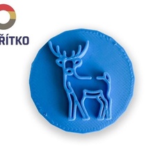 cookie stamp + cutter - deer bake kitchen animal 3d print model - Mito3D