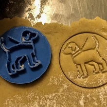 biscuit timbre + coupeur chien 2 cuire cuisine 3d print model - Mito3D