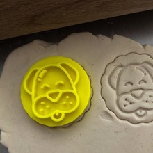 cookie stamp + cutter - dog bake kitchen 3d print model - Mito3D