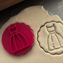 cookie stamp + cutter - dress bake kitchen 3d print model - Mito3D