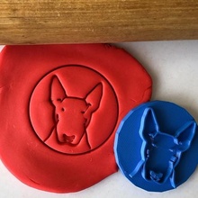 cookie stamp + cutter - english bullterrier iii bake kitchen dog 3d print model - Mito3D