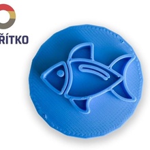 cookie stamp + cutter - fish bake kitchen animal 3d print model - Mito3D