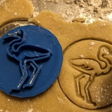 cookie stamp + cutter - flamingo bake kitchen animal 3d print model - Mito3D