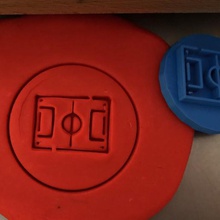 cookie francobollo + taglierina calcio intonazione infornare cucina 3d print model - Mito3D
