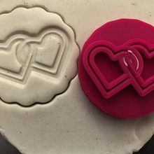 cookie stamp + cutter - hearts bake kitchen 3d print model - Mito3D