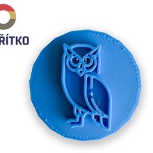 cookie stamp + cutter - owl bake kitchen 3d print model - Mito3D