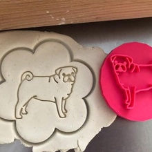 biscoito carimbo + cortador pug cão 1 assar cozinha 3d print model - Mito3D