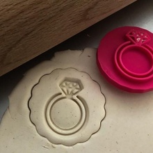 biscoito carimbo + cortador anel assar cozinha noivado Casamento 3d print model - Mito3D