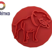 Galleta sello + cortador bastón Staffordshire Bull terrier 2 hornear cocina perro 3d print model - Mito3D