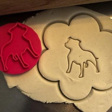 cookie stamp + cutter - staffbull staforshire bullterrier 3 bake kitchen dog stafordshire bullterier 3d print model - Mito3D